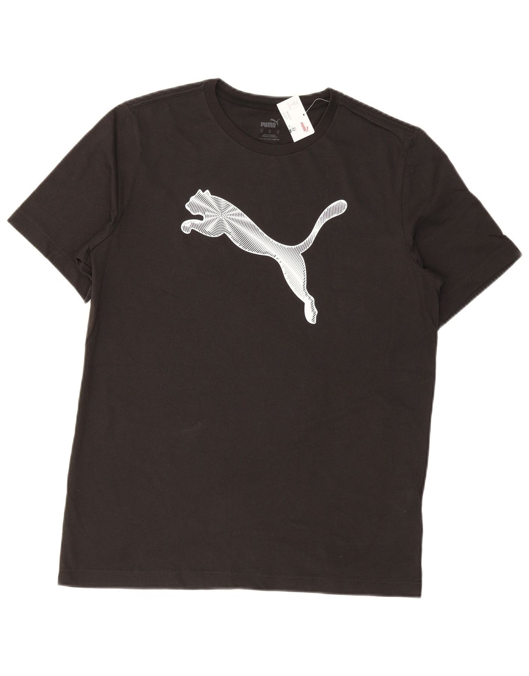 Puma Herre Grafisk T-Shirt Top Medium Sort Bomuld