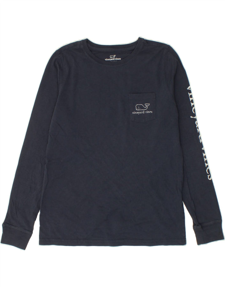 VINEYARD VINES Mens Graphic Top Long Sleeve 2XS Navy Blue Cotton Vintage Vineyard Vines and Second-Hand Vineyard Vines from Messina Hembry 