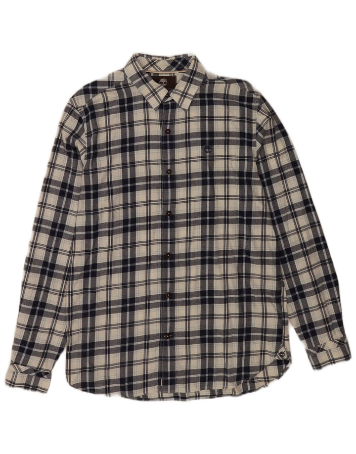 Timberland Herre Regular Fit Flanellskjorte Medium Blue Ternet Bomuld