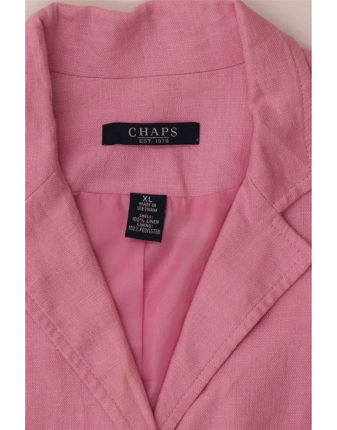 Chaps Dame 4-knaps 3/4-ærmet blazerjakke UK 18 XL Pink hør