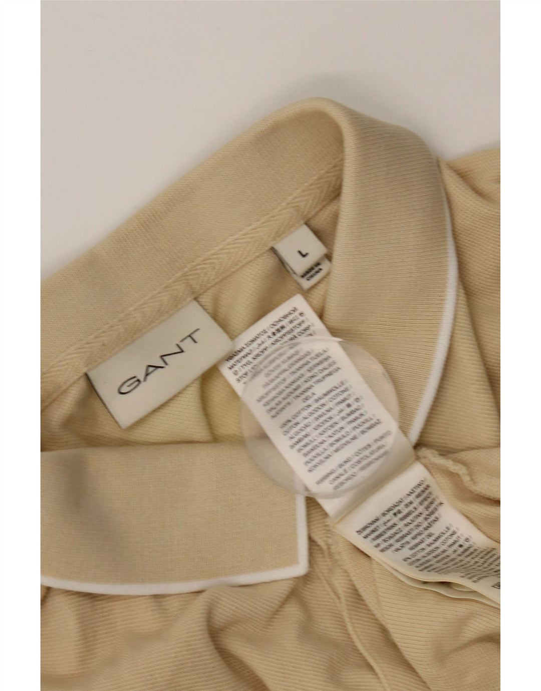 GANT Poloskjorte til mænd, stor beige bomuld
