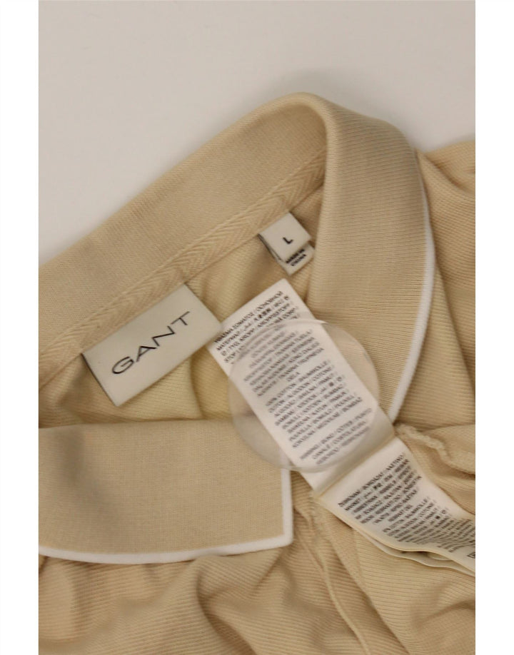 GANT Poloskjorte til mænd, stor beige bomuld