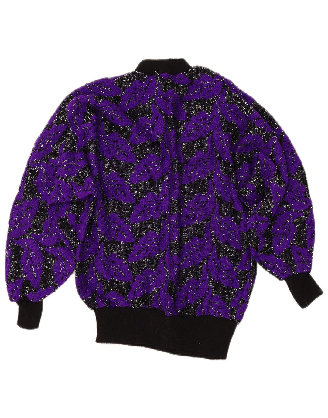 VINTAGE Dame Turtle Neck Sweater UK 8 Small Purple Colourblock