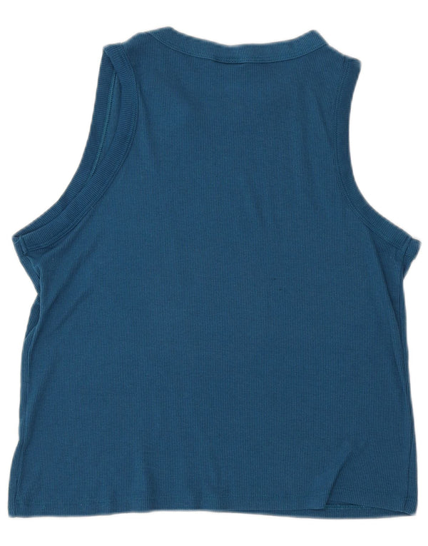 Champion Kvinder Grafisk Vest Top UK 12 Medium Blue Polyester