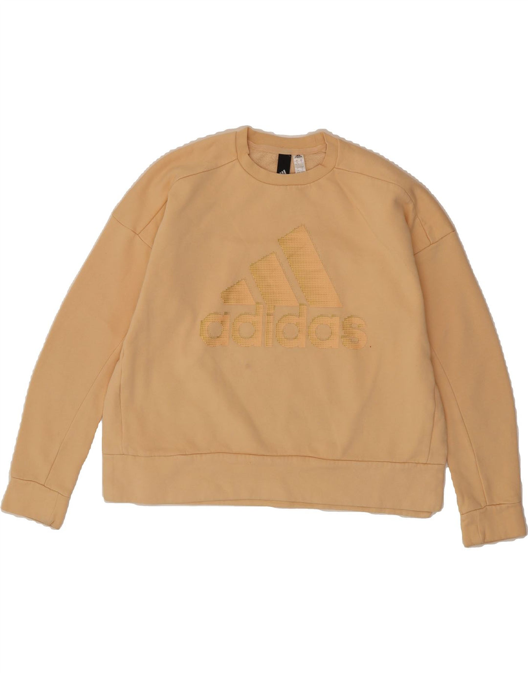 ADIDAS Womens Graphic Sweatshirt Jumper UK 12/14 Medium Orange Cotton Vintage Adidas and Second-Hand Adidas from Messina Hembry 