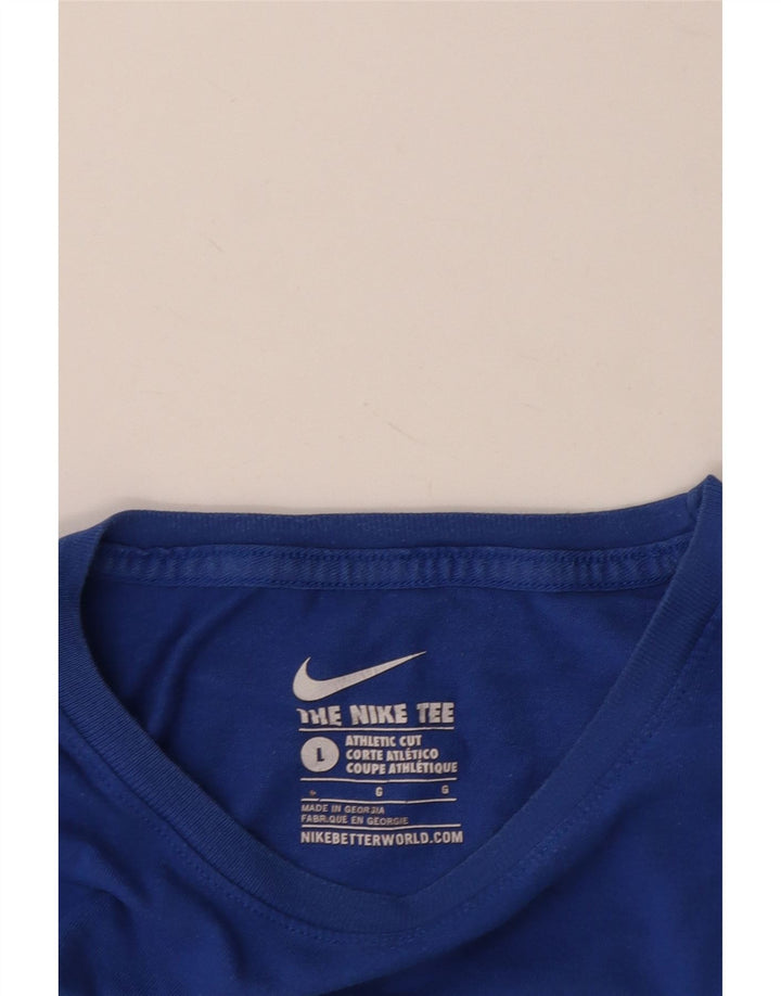 NIKE Herre Athletic Cut Grafisk T-Shirt Top Stor Blå