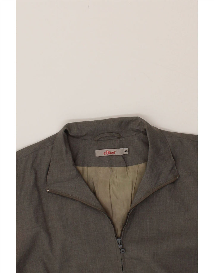 S.OLIVER Womens Oversized Bomber Jacket IT 40 Small Grey Polyester Vintage S.Oliver and Second-Hand S.Oliver from Messina Hembry 