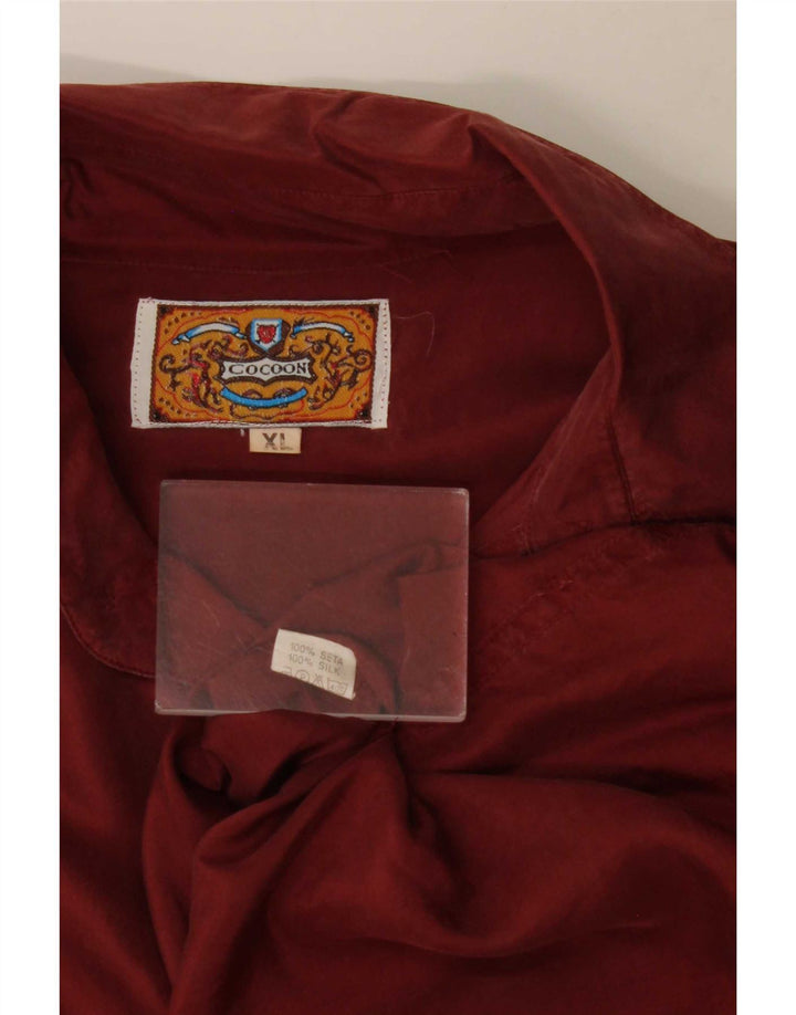Vintage herreskjorte XL Burgundy Silke