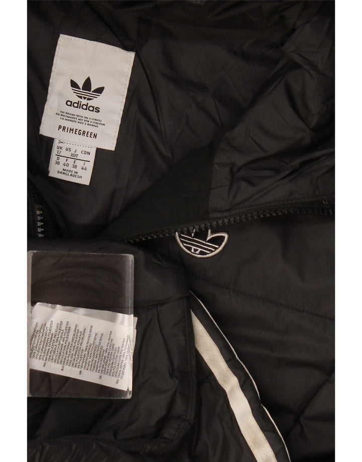 Adidas Polstret hættejakke til kvinder UK 12 Medium Sort Polyester