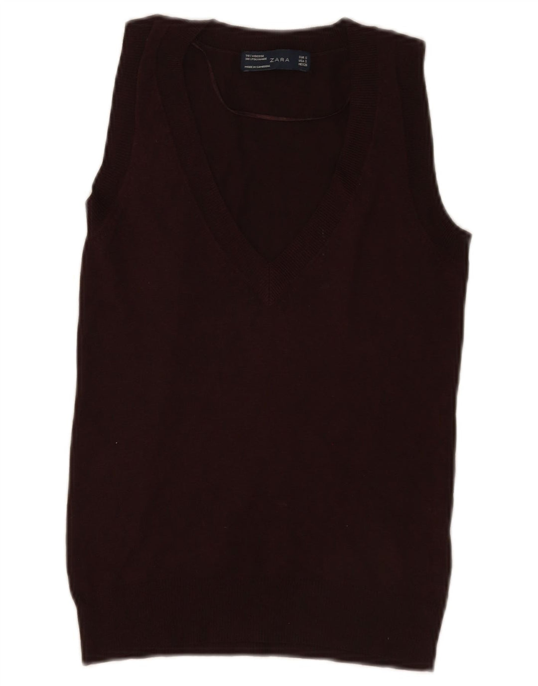 Zara Damevest Top UK 10 Small Brown Viscose