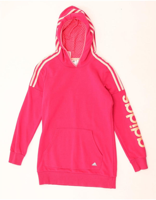 ADIDAS piger Climalite grafisk hættetrøje 14-15 år Pink bomuld