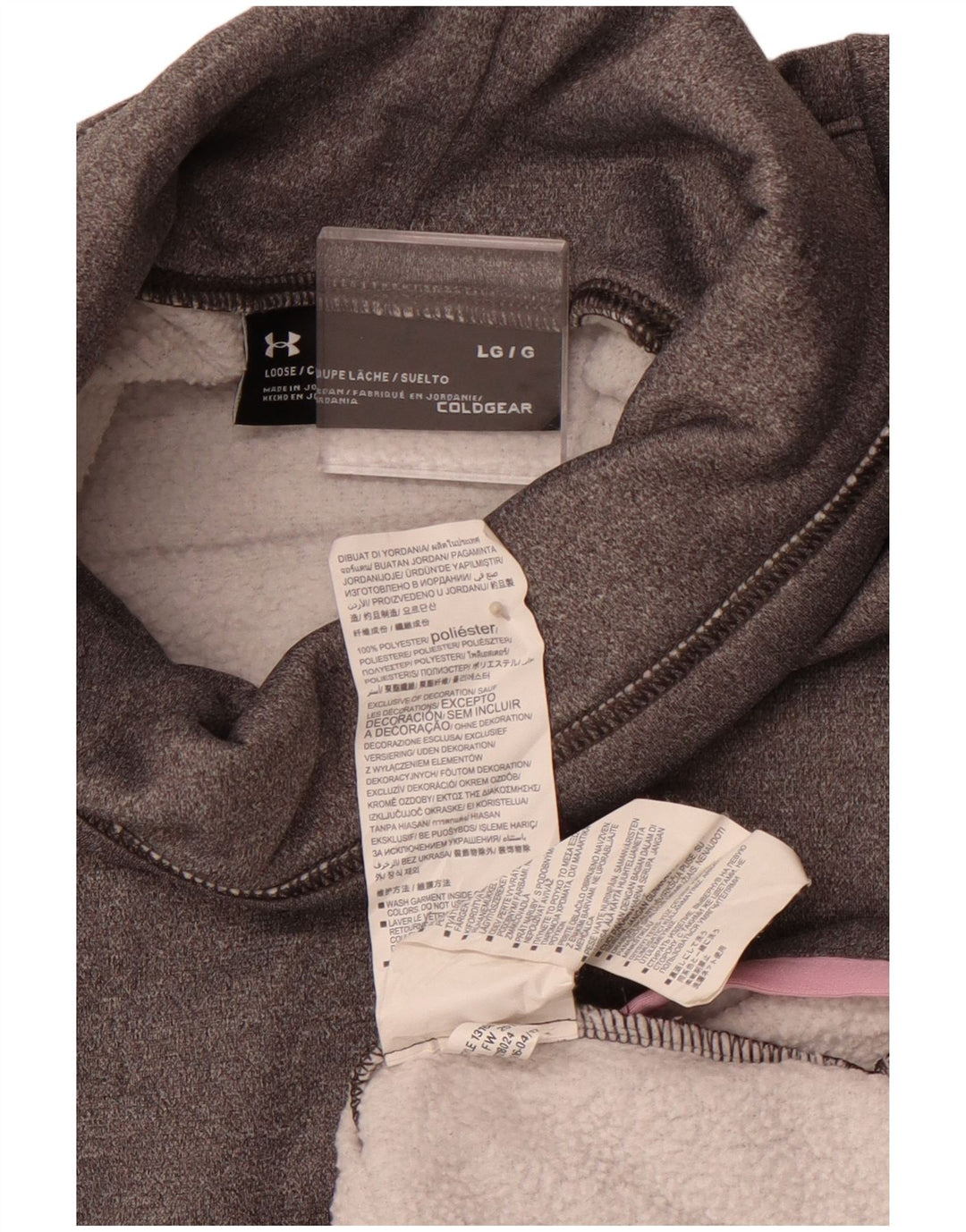 UNDER ARMOUR Dame Cold Gear Graphic Sweatshirt Jumper UK 16 Large Grey