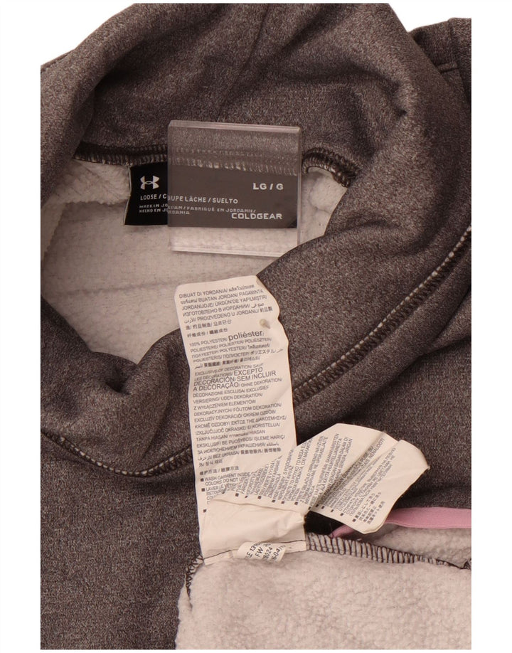 UNDER ARMOUR Dame Cold Gear Graphic Sweatshirt Jumper UK 16 Large Grey