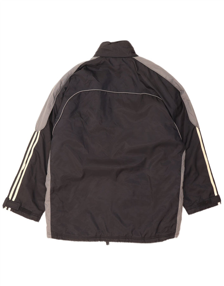 Adidas Windbreaker Jacket med hætte til mænd UK 40/42 Medium Black Colourblock