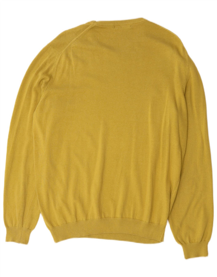 Massimo Dutti Herre Boat Neck Jumper Sweater 2XL Gul