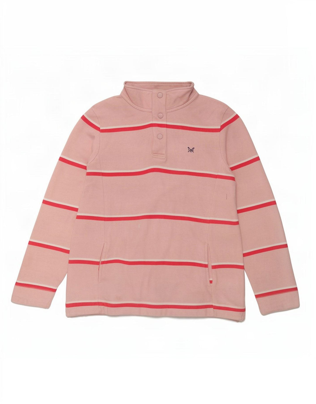 Crew Clothing Dame Sweatshirt Jumper UK 12 Medium Pink Striped