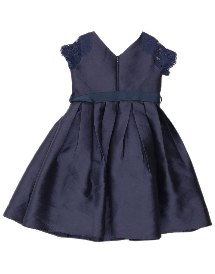 MONSOON Girls A-Line Kjole 9-10 år Navy Blue Floral Polyester