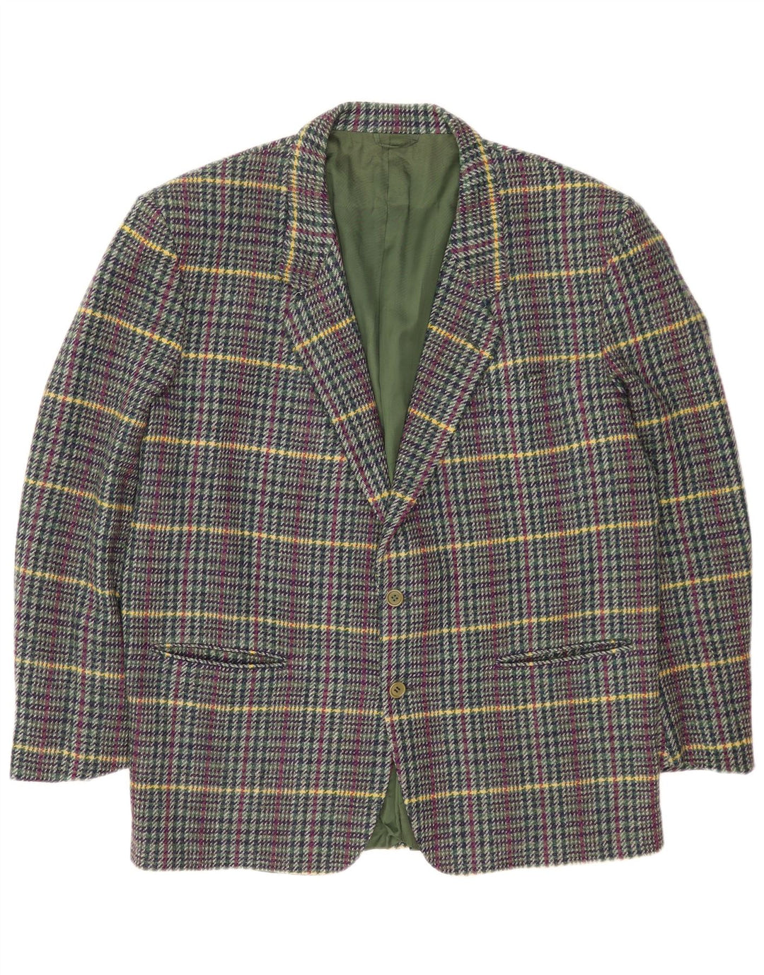 Cerruti 1881 Herre 2-knaps blazerjakke UK 42 XL Flerfarvet ternet uld