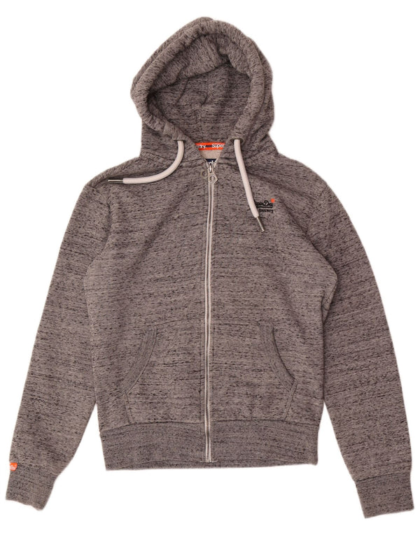 Superdry Hættetrøje med lynlås til mænd XS Grå Flecked Bomuld