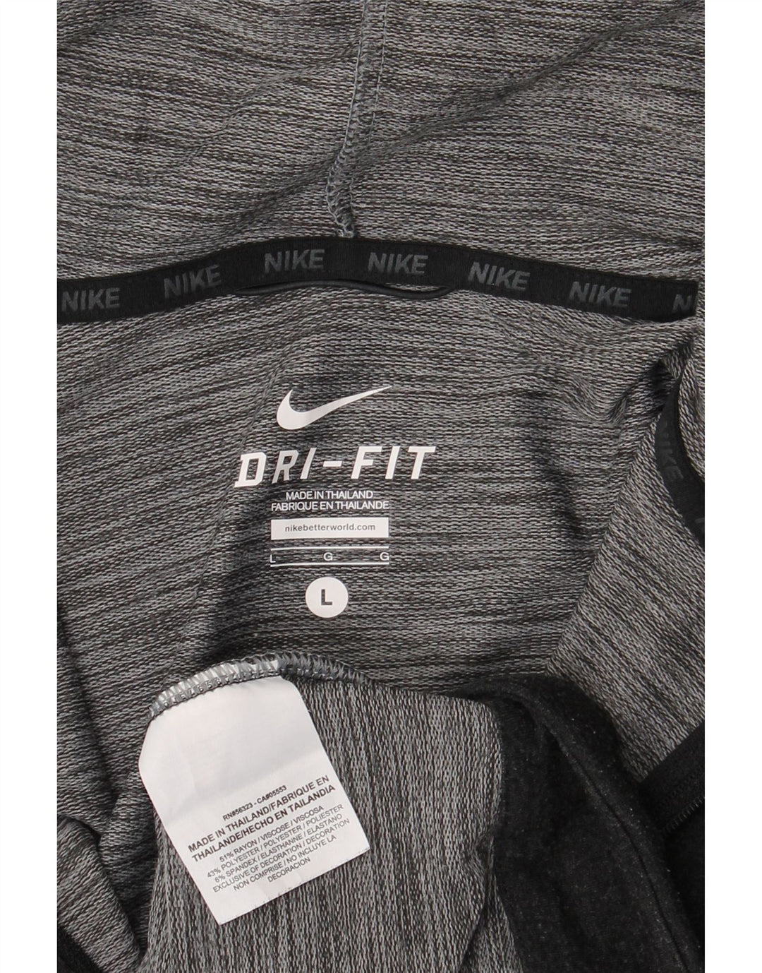 Nike Herre Dri Fit Hættetrøje Sweater med lynlås Large Grå Rayon