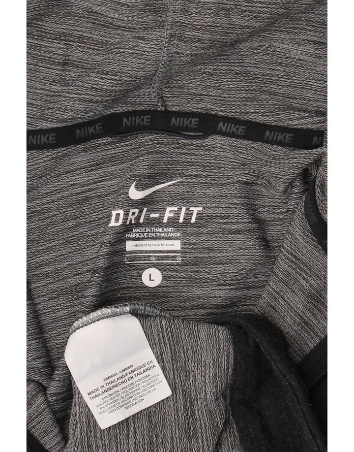 Nike Herre Dri Fit Hættetrøje Sweater med lynlås Large Grå Rayon