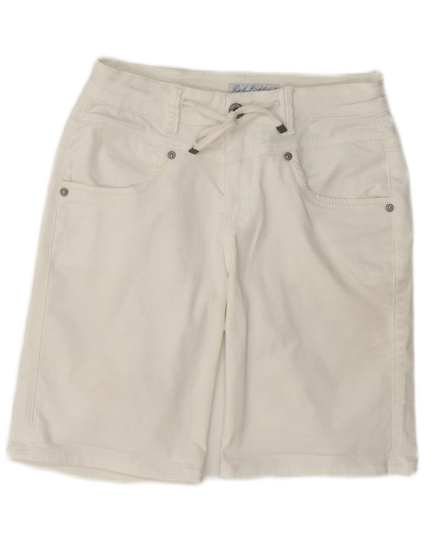 Rød knap dame fritidsshorts EU 36 Small W27 White Bomuld