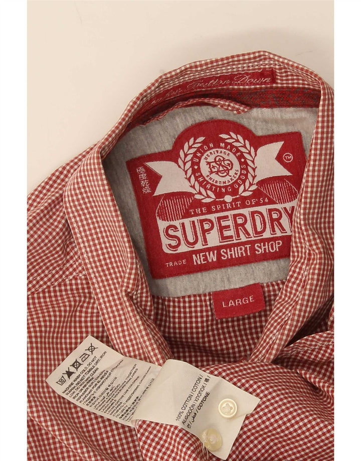 Superdry Herreskjorte Stor rød Gingham Bomuld