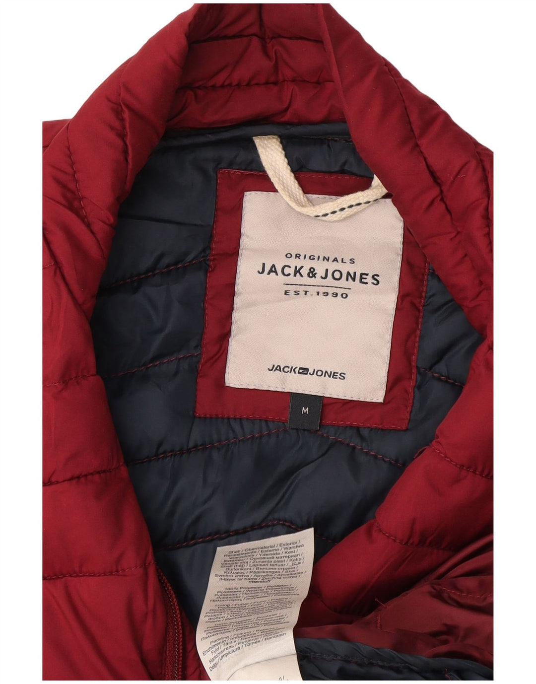 Jack & Jones Polstret Gilet til mænd UK 38 Medium Burgundy Polyester