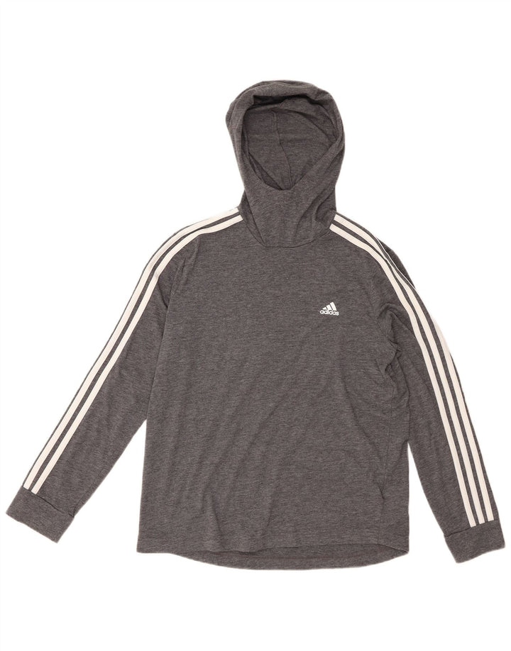 Adidas Dame Climalite hættetrøje Langærmet UK 12/14 mellemgrå