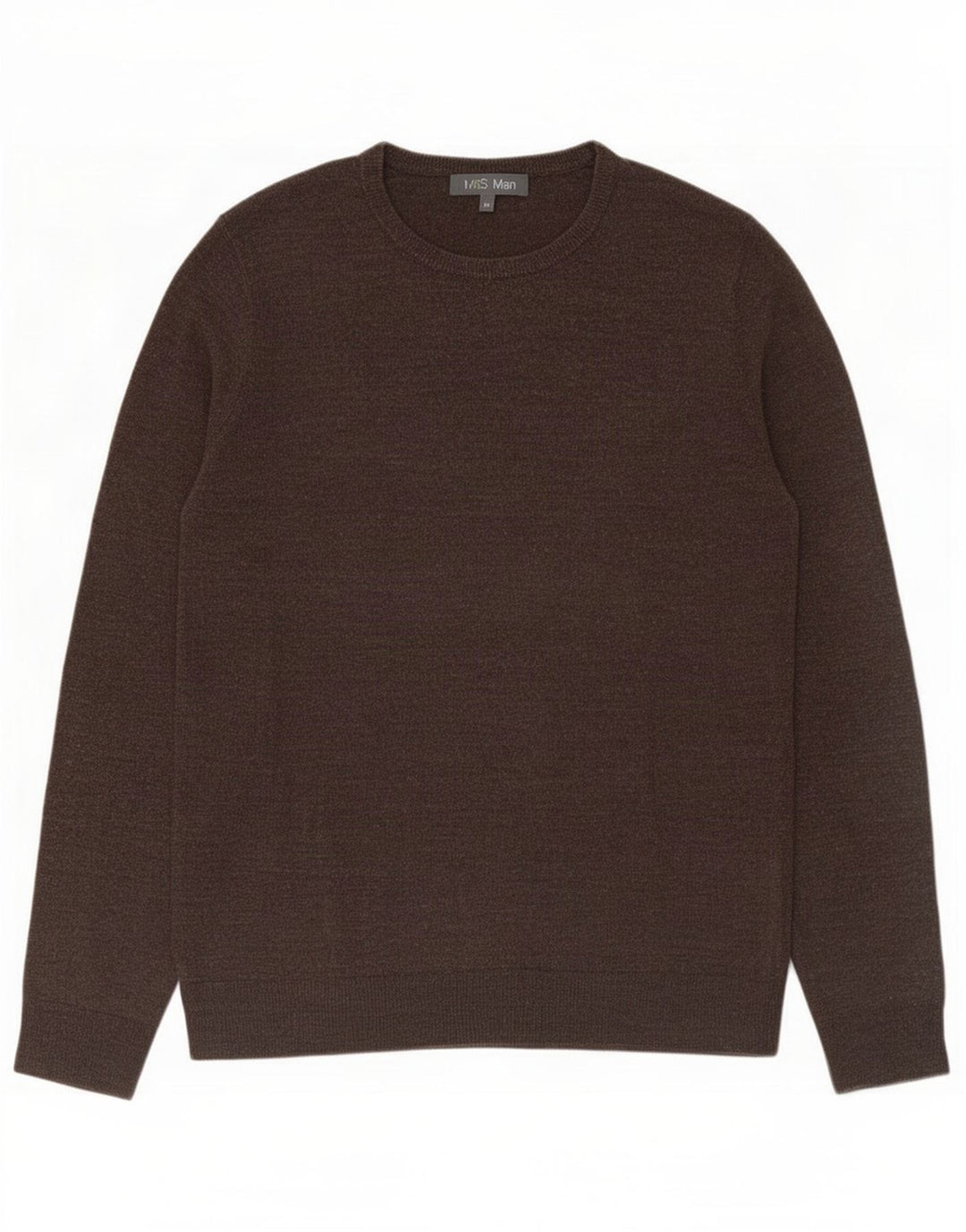 Marks & Spencer Herre sweater med rund hals, medium brun akryl
