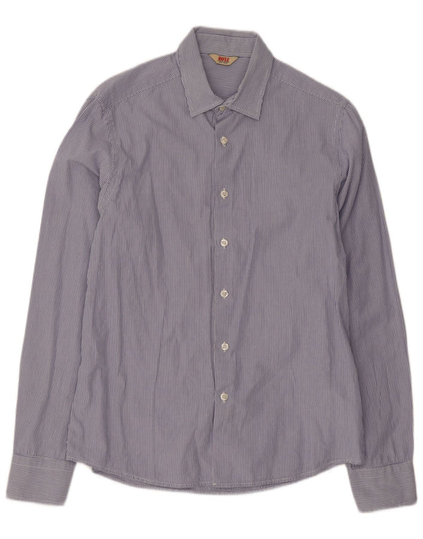 Rifle Herreskjorte Medium Blue Pinstripe Bomuld