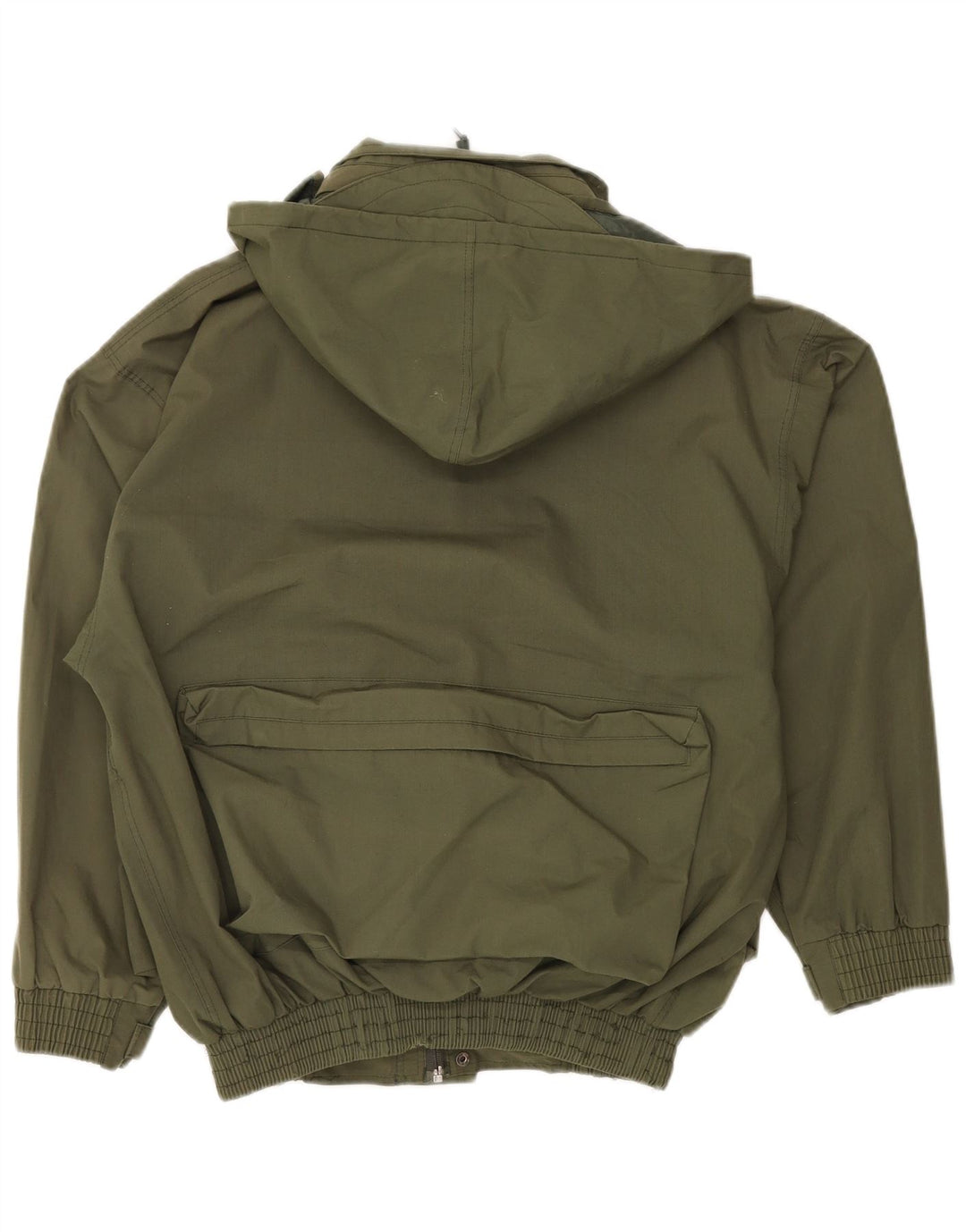 VINTAGE Herre Hooded Utility Jacket UK 38 Medium Khaki Polyester