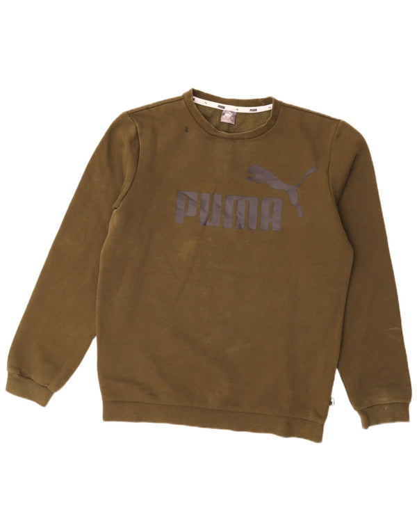 Puma Boys Grafisk Sweatshirt Jumper 15-16 år Khaki Bomuld