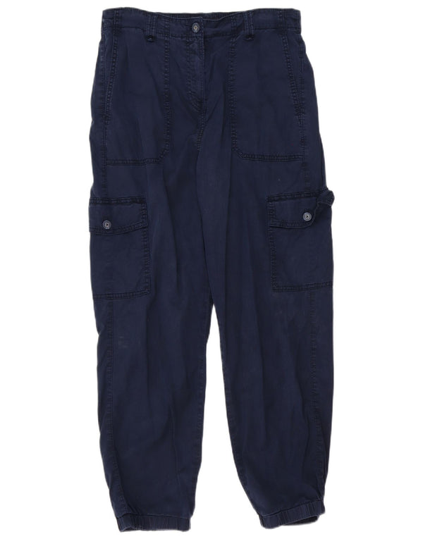 Marks & Spencer Womens Cargo Trousers UK 12 Medium W32 L27 Navy Blue