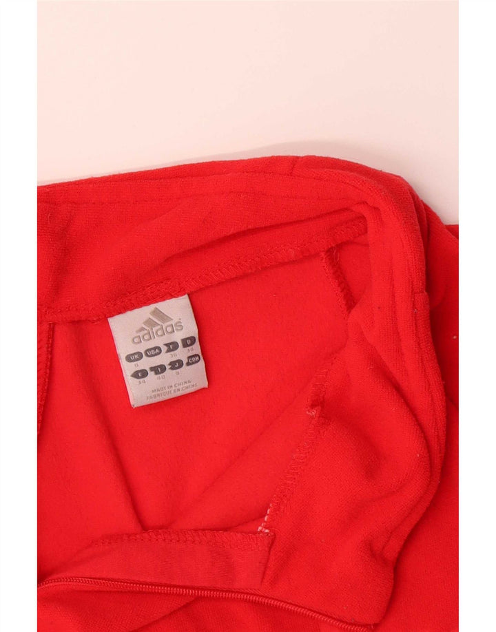 Adidas Dame Grafisk Pullover Træningsdragt Top Jakke UK 8 Lille Rød