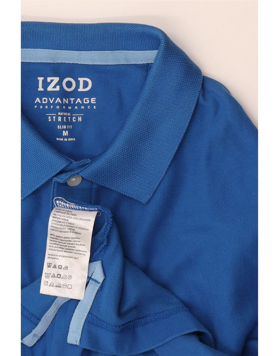Izod Herre Slim Fit Polo Shirt Medium Blue Bomuld