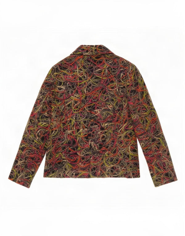 Gai Mattiolo Dame Abstrakt mønster Blazer Jacket UK 14 Medium Multicolour