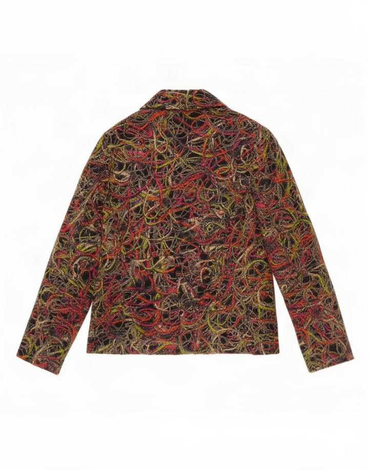 Gai Mattiolo Dame Abstrakt mønster Blazer Jacket UK 14 Medium Multicolour