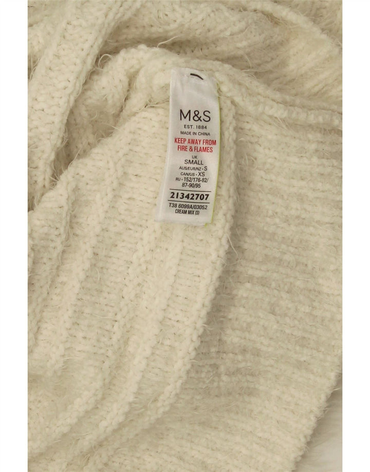 Marks & Spencer Dame Turtle Neck Jumper Sweater UK 10 Small Off White