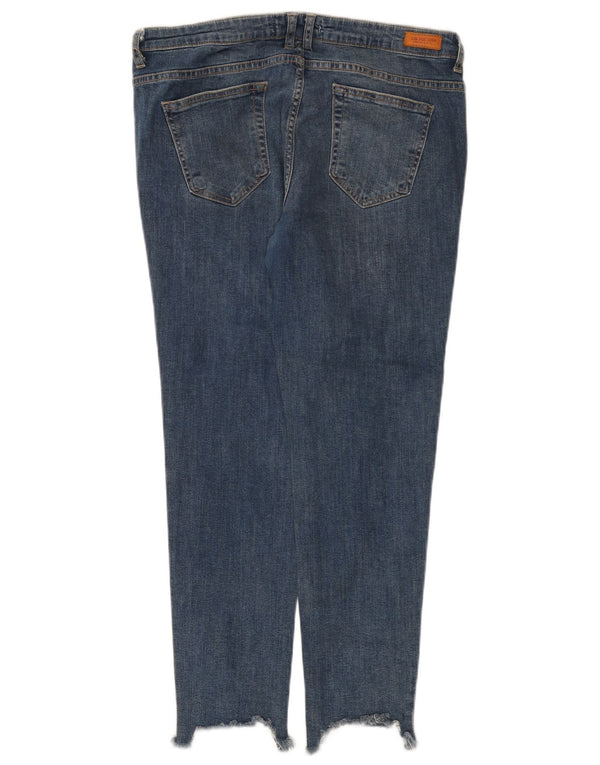 Zara Womens Crop Distressed Skinny Jeans EU 44 XL W34 L26 Blue