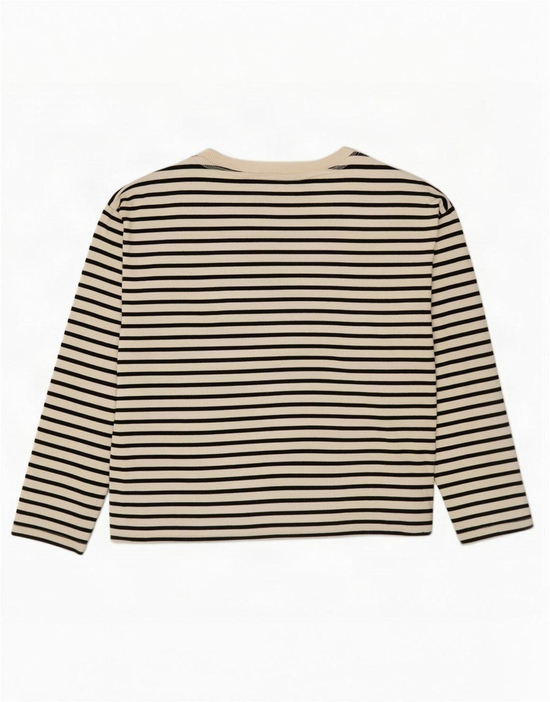 Zara Dame Top Langærmet UK 18 XL Hvid Stribet