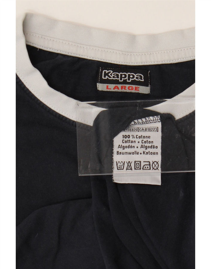 KAPPA Herre T-Shirt Top Stor Marineblå Bomuld