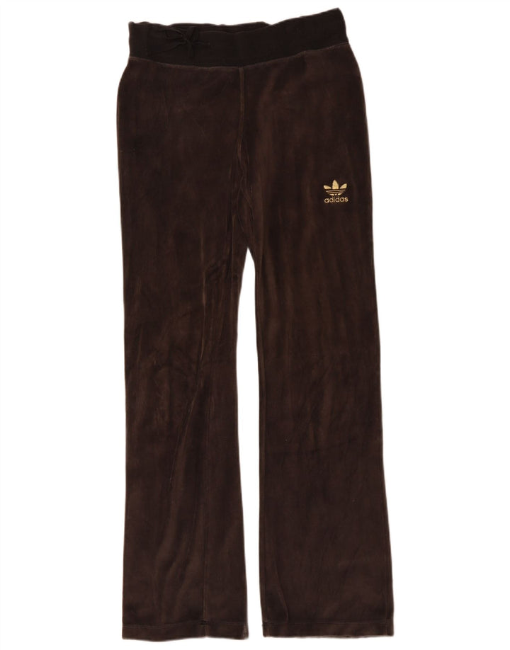 ADIDAS Womens Velvet Tracksuit Bukser EU 42 Medium Brown Bomuld