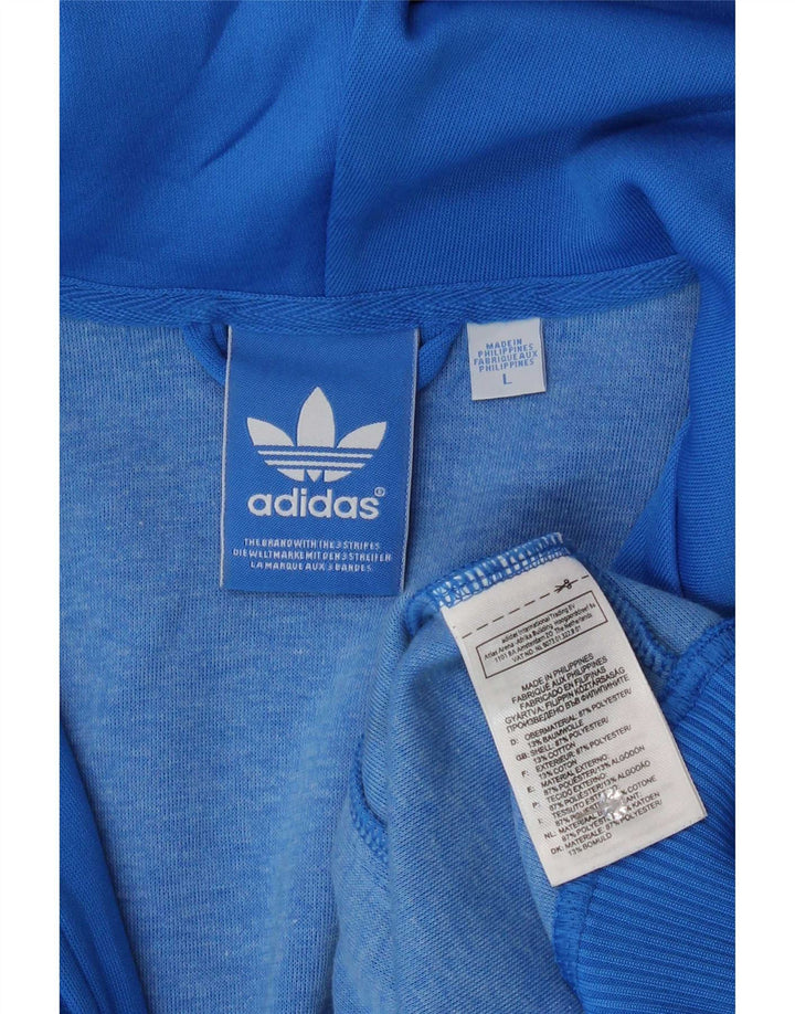 Adidas Hættetrøje med lynlås til mænd Stor blå polyester