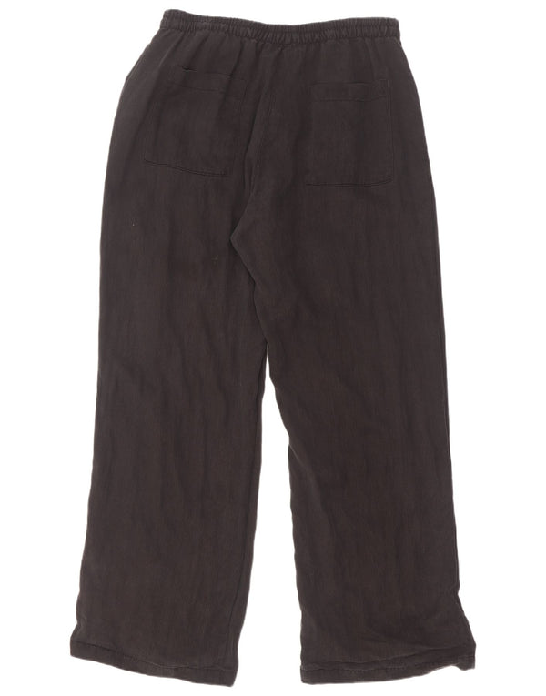 Zara Womens Wide Leg Chino Bukser Large W30 L32 Sort Lyocell