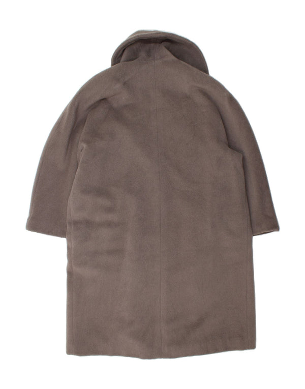 VINTAGE Dame Oversized åben overfrakke IT 44 Mellemgrå alpakauld