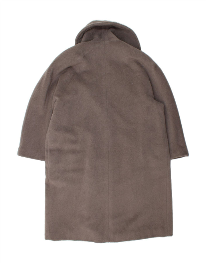 VINTAGE Dame Oversized åben overfrakke IT 44 Mellemgrå alpakauld