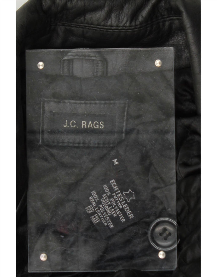 J.C. RAGS Mens Leather Coat UK 38 Medium Black Leather Vintage J.C. RAGS and Second-Hand J.C. RAGS from Messina Hembry 