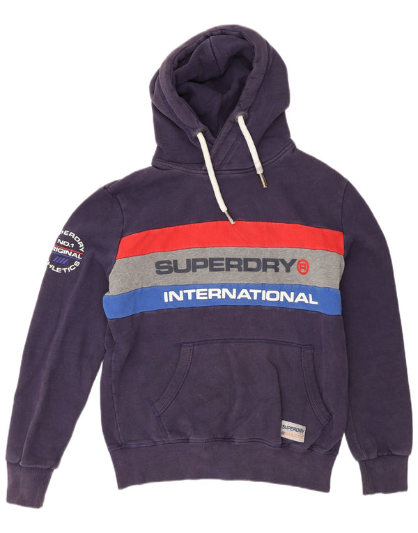 Superdry Grafisk hættetrøje til mænd Stor marineblå colourblock bomuld