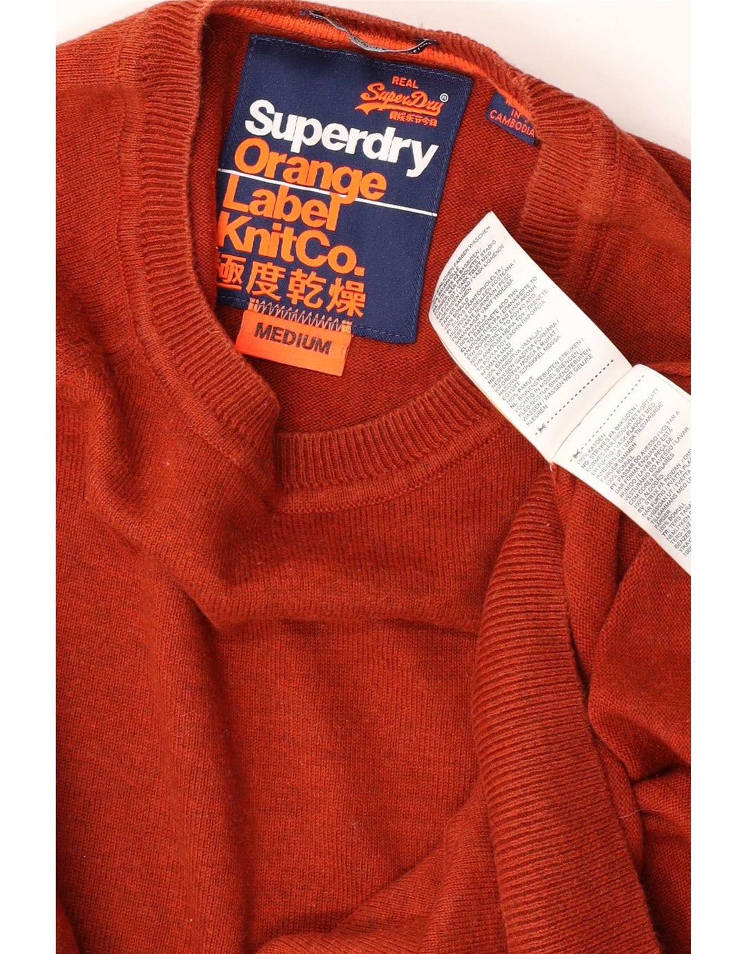 Superdry Sweater med rund hals til mænd Medium orange bomuld